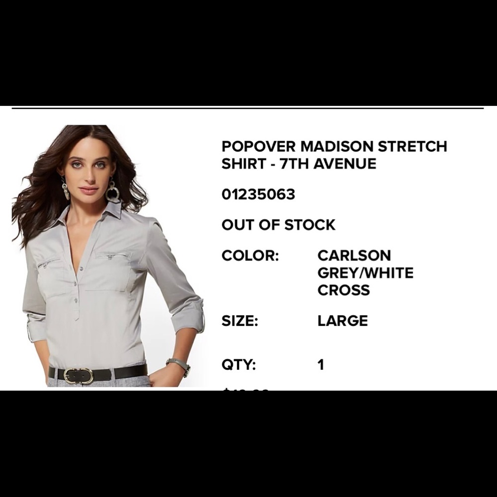 NY&CO grey fitted/stretch dress shirt